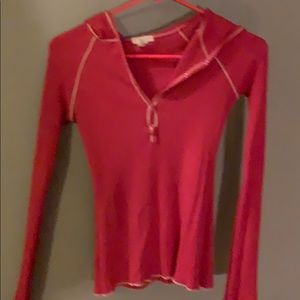 Red flannel hooded shirt